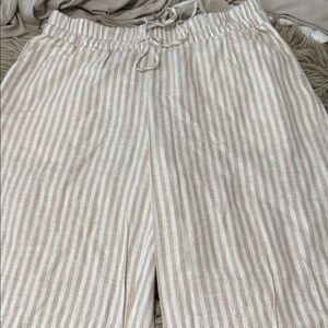 a new day Beige and White Striped Wide-Leg Pants